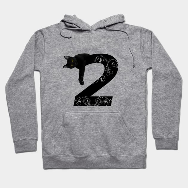 Black cat No.2 Hoodie by Skorretto